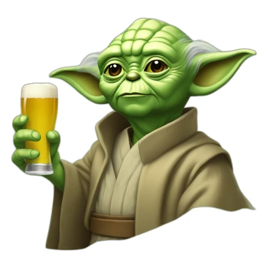Maitre yoda qui boit une bière sticker