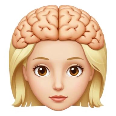 Blonde with big brain sticker