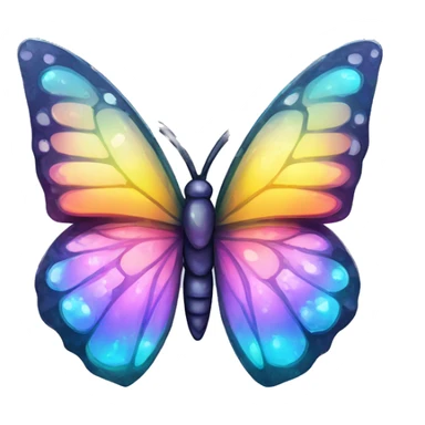 One Shiny-Colorful-Sparkly-Rainbow-Gradient-Crystal-Gem-Butterfly-Crystal-Fly sticker