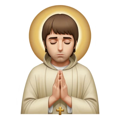 Liam Gallagher praying at the feet of Jesus  sticker