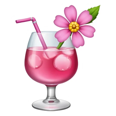 Alcohol drink with pink flower sticker