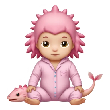 Bebê com pijama de axolote sticker