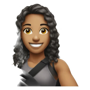 smiling girl in car selfie sticker