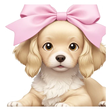 blonde dog with pink bow sticker