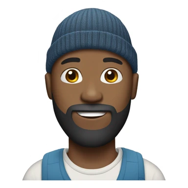 Black bald man with a beard and beanie full body sticker