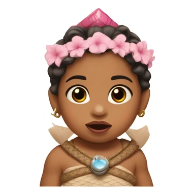 baby princess moana from the Disney movie with a pink pacifier in her mouth sticker