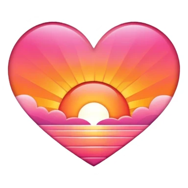 Heart shaped sunrise sticker