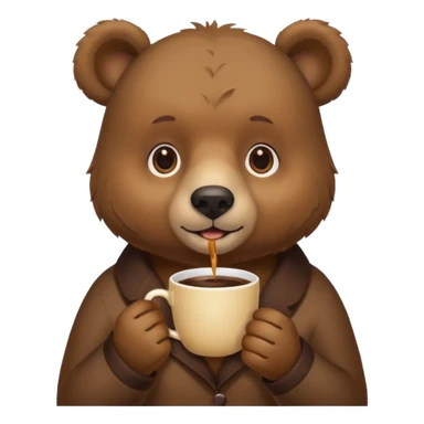 a bear drinking a cup of coffee  sticker