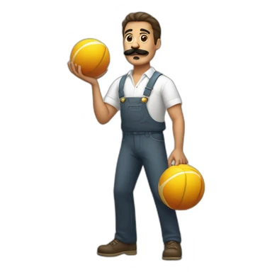  Expressively strenuously carrying heavy balls white Cuban Man with mustache sticker