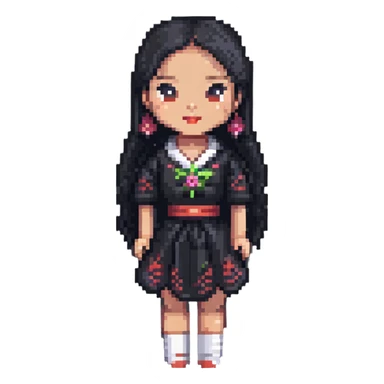 Asian woman doll sticker