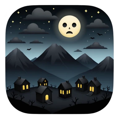 dark and eerie scene, the entire world covered in darkness. The sky is deep black with no stars or light, no moon, no glow just total void and silence. The atmosphere feels ominous and unsettling, as if darkness has swallowed everything. No characters, no visible light sources sticker