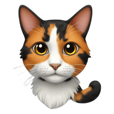 Calico cat with black and orange fur sticker