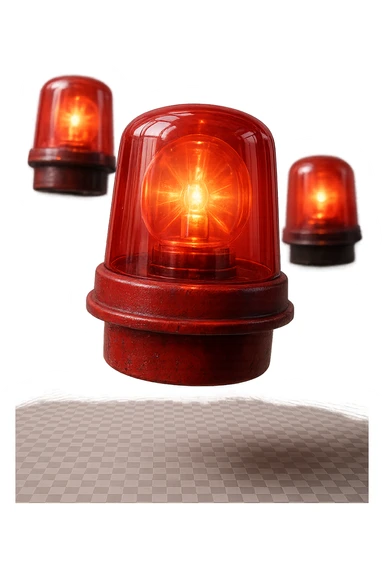 segnali di allarme 3d fluttuano in aria, iperrealistici 4k sticker