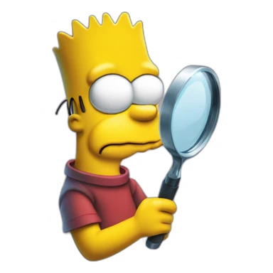 bart simpson looking through a magnifying glass foward sticker