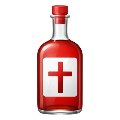 medicine syrup and cross sign above thse sticker