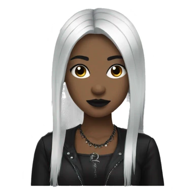 Goth girl black hair fringe  sticker