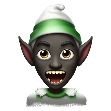 scary demon christmas elf in black sticker