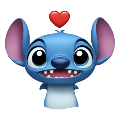 Stitch with heart eyes sticker