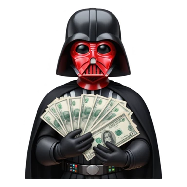darth vader doing a money spread sticker