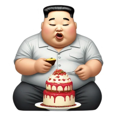 Kim jong un morbidly obese eating cake sticker