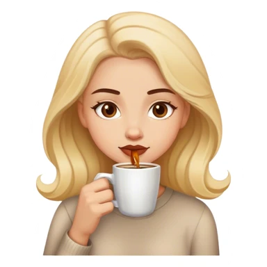 Una chica bebiendo café  sticker
