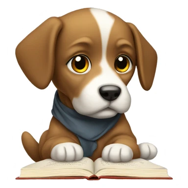 a doA puppy studying sticker