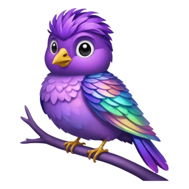 purple feathered bird sticker