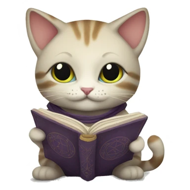 Cute cat reading tarot  sticker