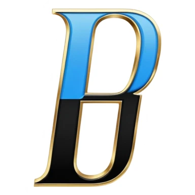 Bold Black-Blue-White-Gold Font Letter “i” sticker