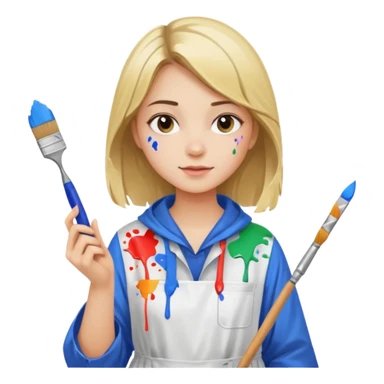 girl painter sticker