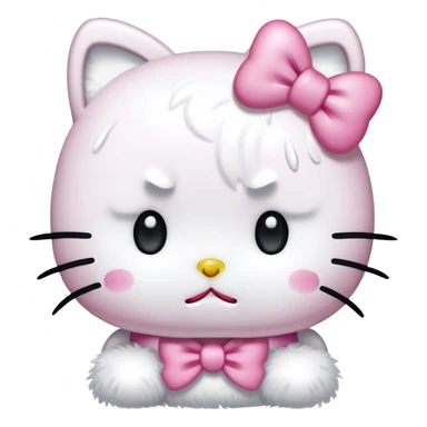 hello kitty being very sad sticker