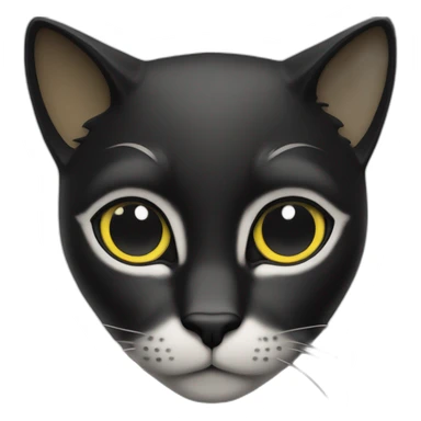Chat noir sur un chat blanc sticker