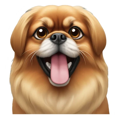 red Pekingese sticker