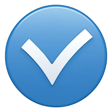 Mavi yuvarlağın içinde beyaz tik sticker