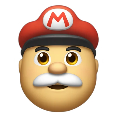 Fat man face with a beard With a Super Mario hat sticker