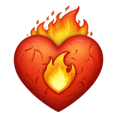 Fire heart  sticker