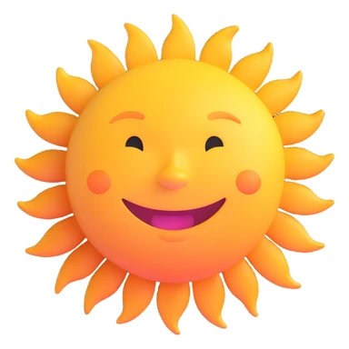 smiling sun sticker