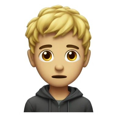 sad boy with rain sticker