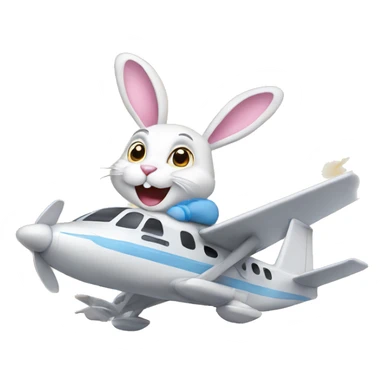 Easter bunny riding on a plane sticker