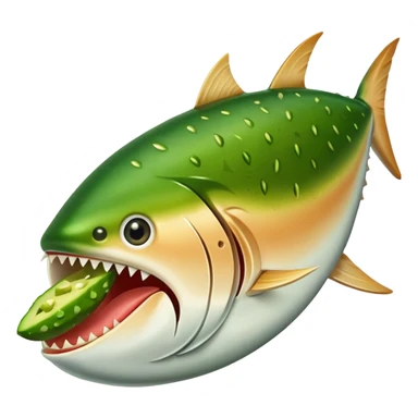 Tuna fish eating a pickle sticker