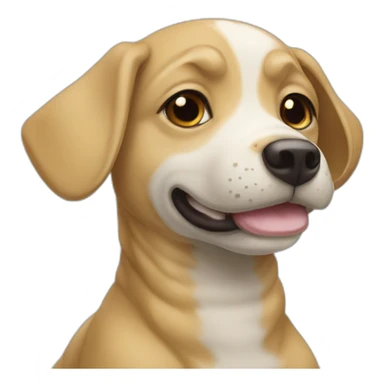 Un chien heureux sur une tortue sticker