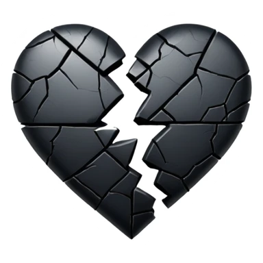 Corazón roto negro sticker