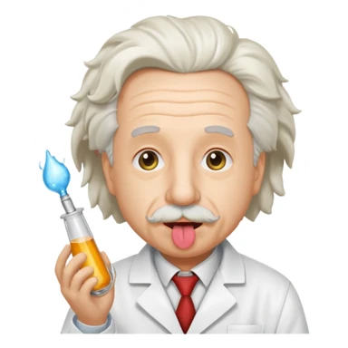 Einstein stick out your tongue, half body sticker