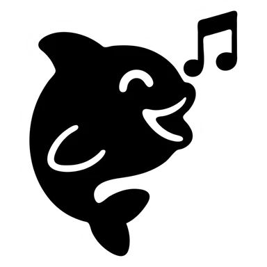 Playful singing fish, cheerful cartoon fish sticker