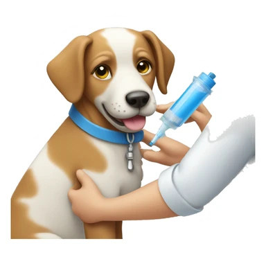 Dog receiving vaccine sticker