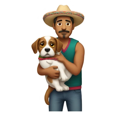 mexican man holding a fat dog sticker