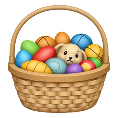 Beige basket full of toys sticker