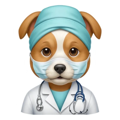 doctor dog Wearing Medical Mask sticker