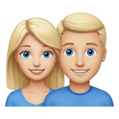 Blonde wife and blonde husband. Both Blue eyes sticker