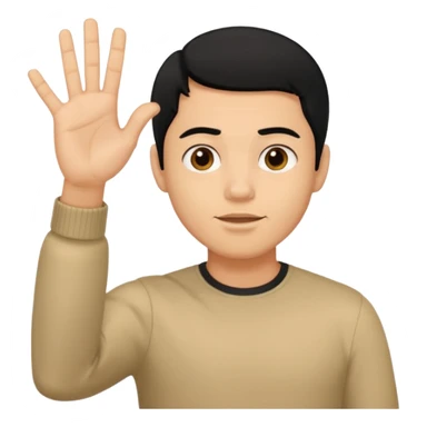 light skin black hair man gesturing no sticker